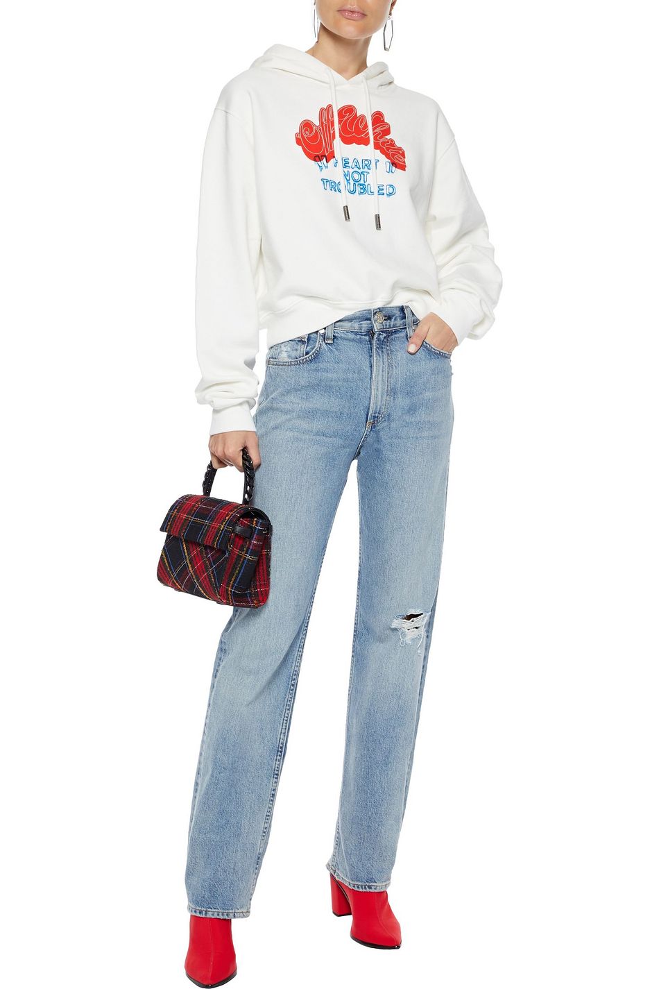 off white heart not troubled hoodie