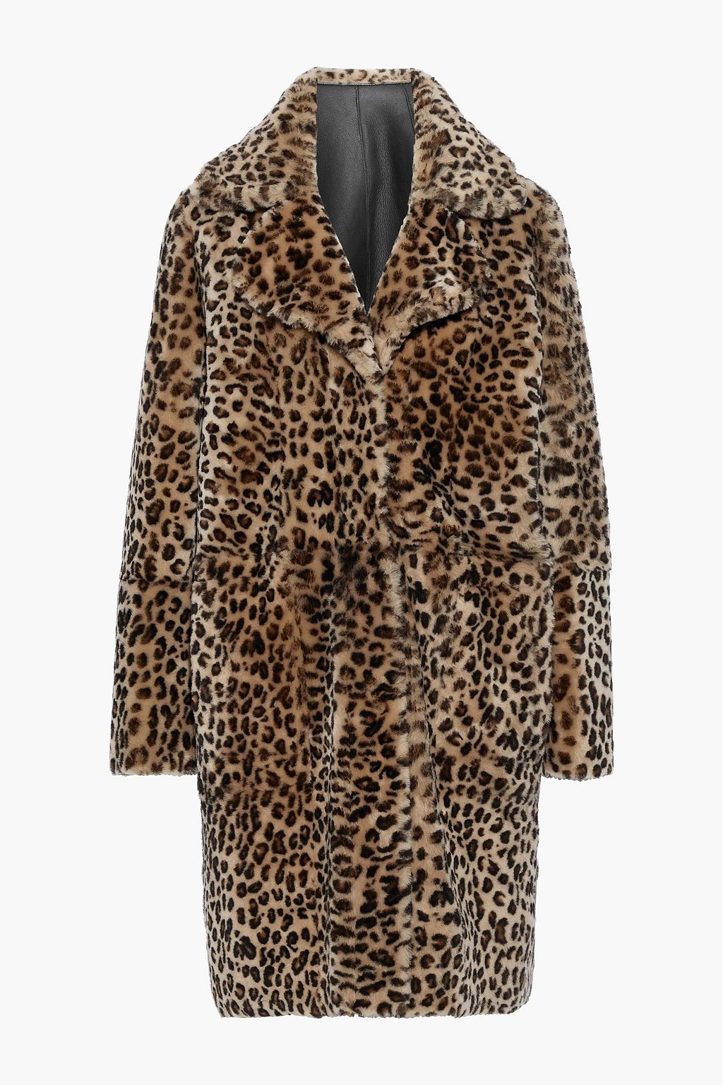 leopard shearling coat