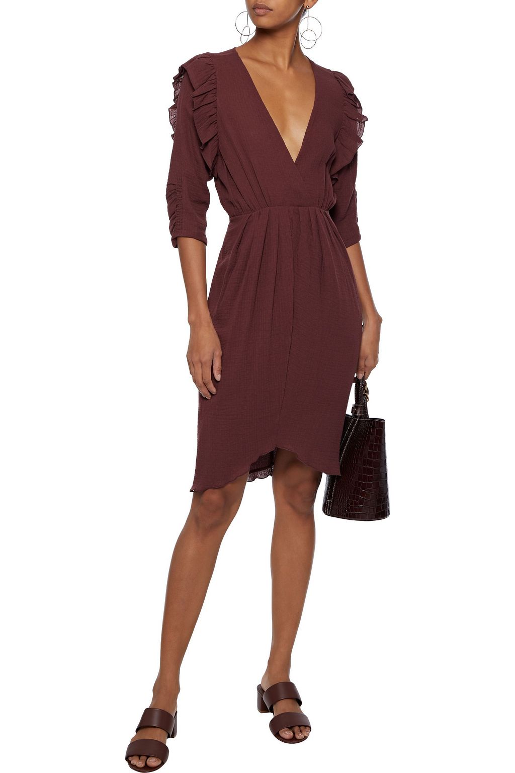 MASSCOB Gardiner ruffle-trimmed cotton-gauze dress