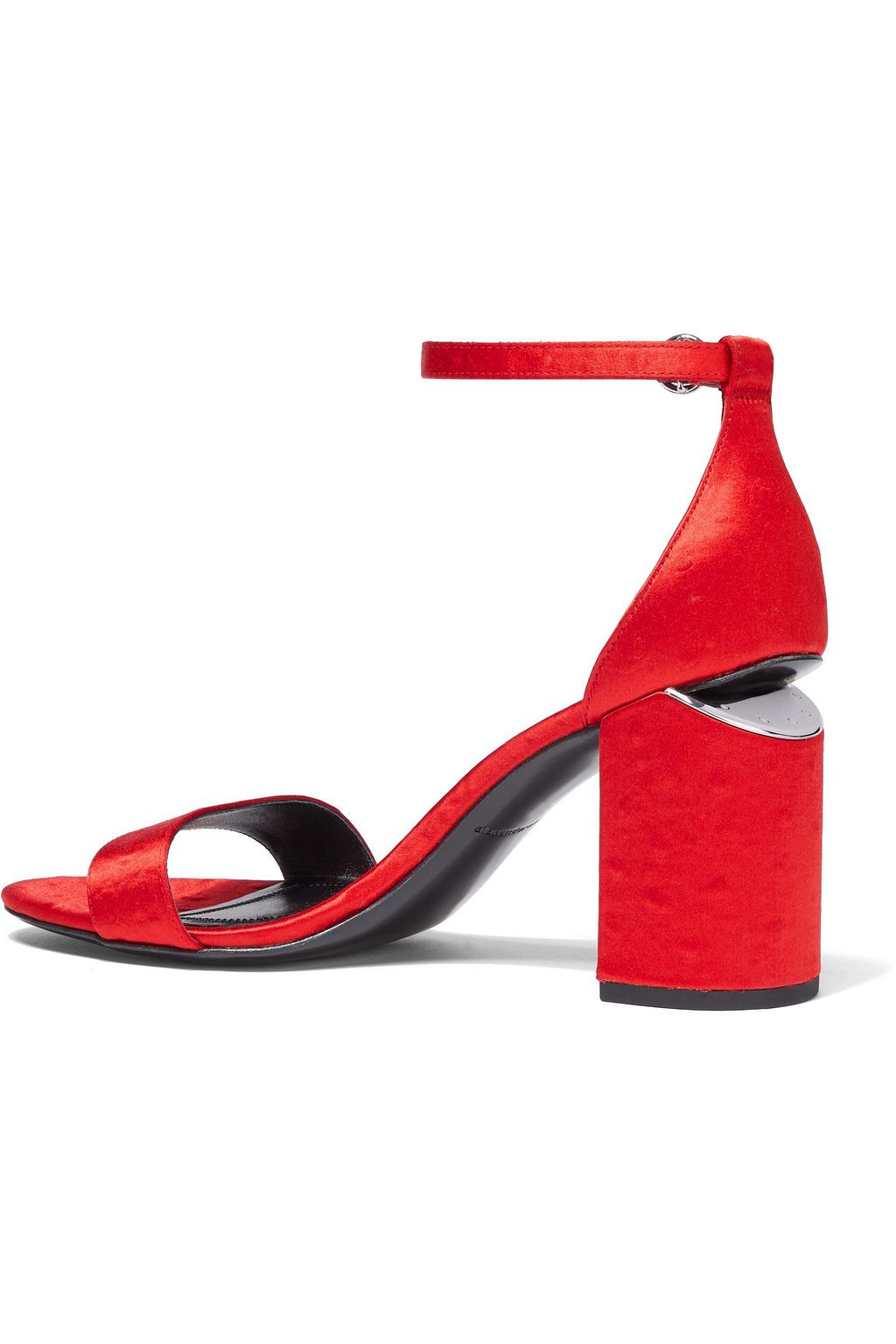 ALEXANDER WANG Abby ostrich-effect satin sandals