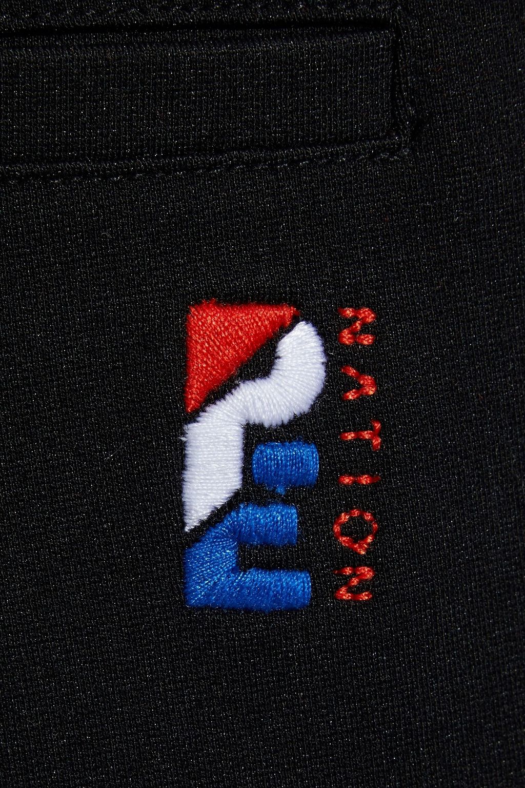 P.E NATION Court Run cropped striped stretch-knit track pants