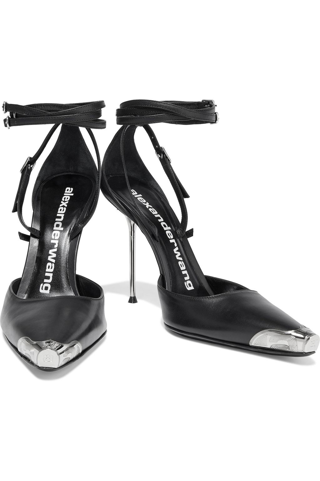 ALEXANDER WANG Selena embellished leather pumps