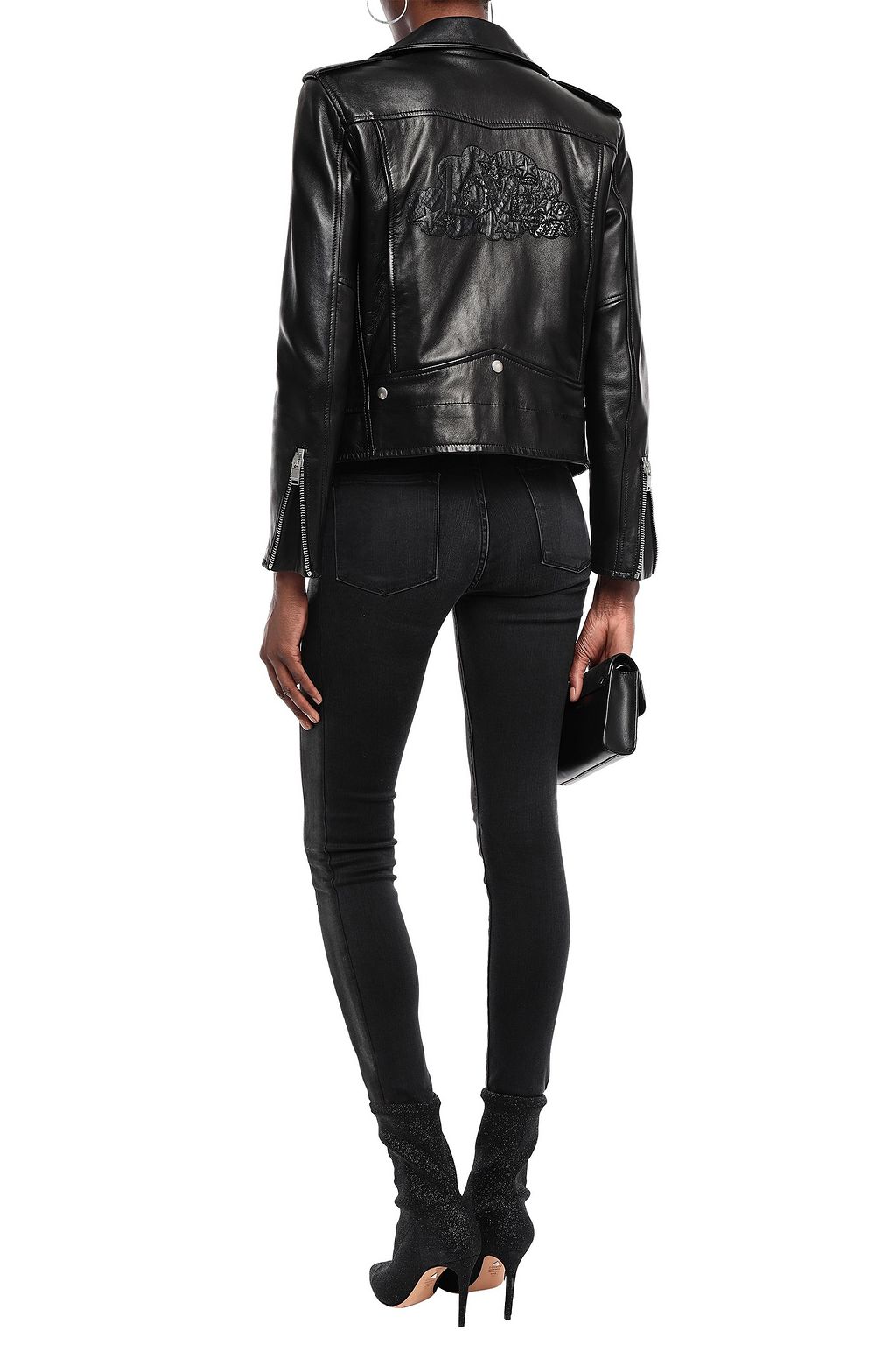 FRAME Dunlop coated cotton-blend mid-rise skinny jeans
