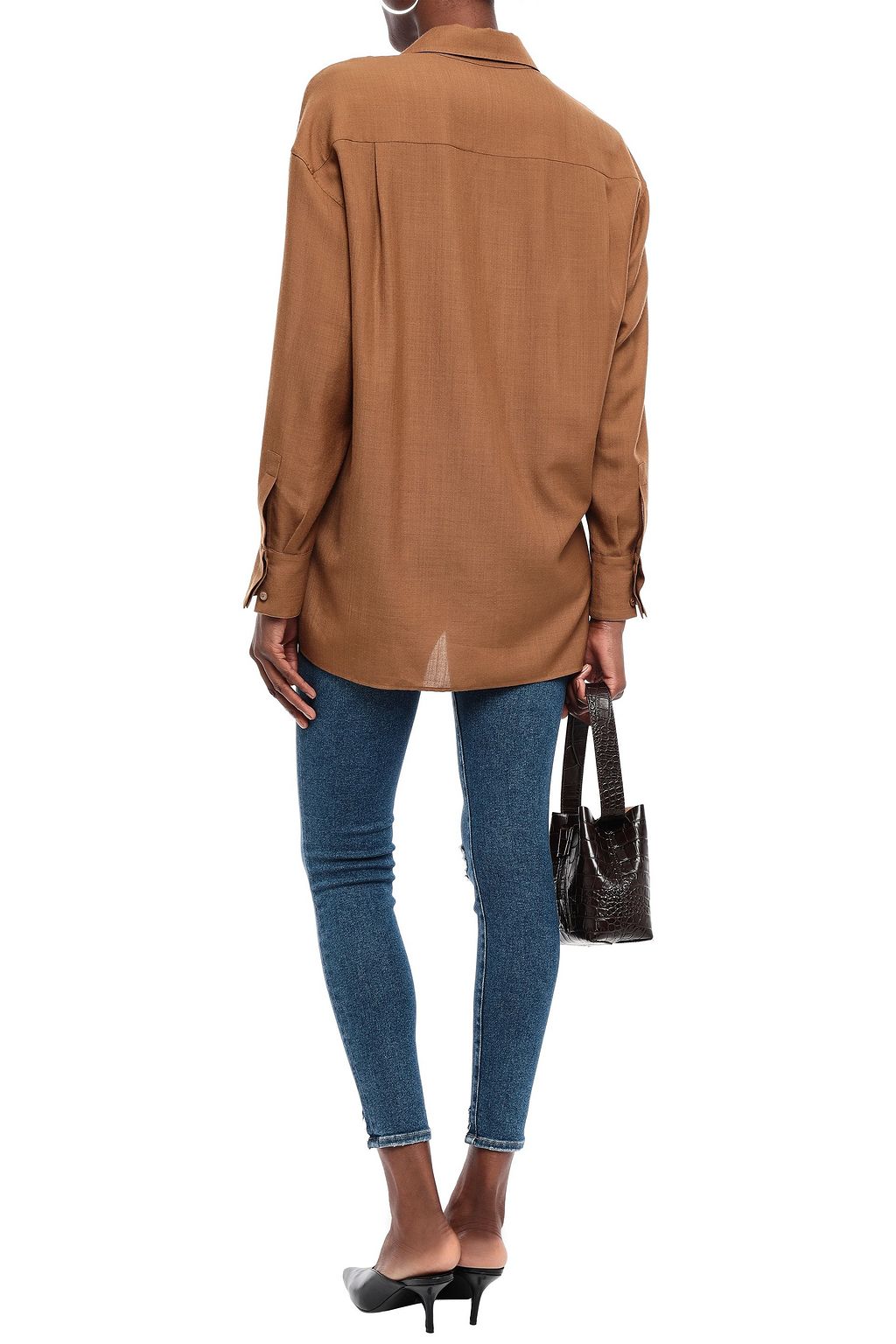 FRAME Beckinsale distressed mid-rise skinny jeans