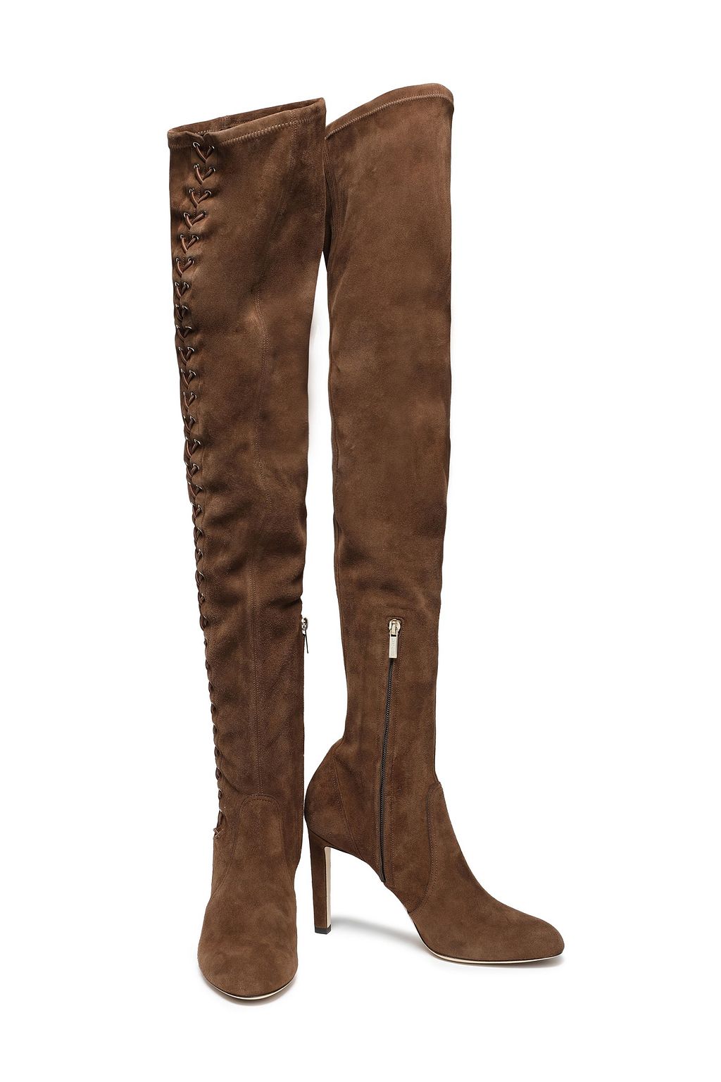 JIMMY CHOO Lace-up suede thigh boots