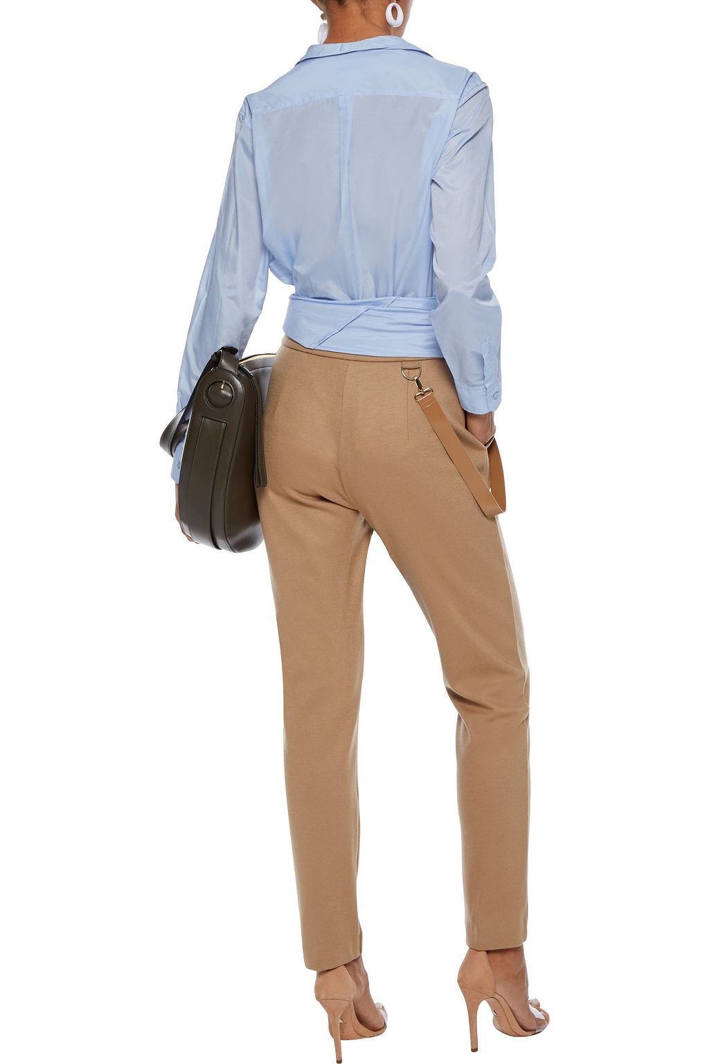 WEEKEND MAX MARA Artello belted cotton-blend poplin shirt