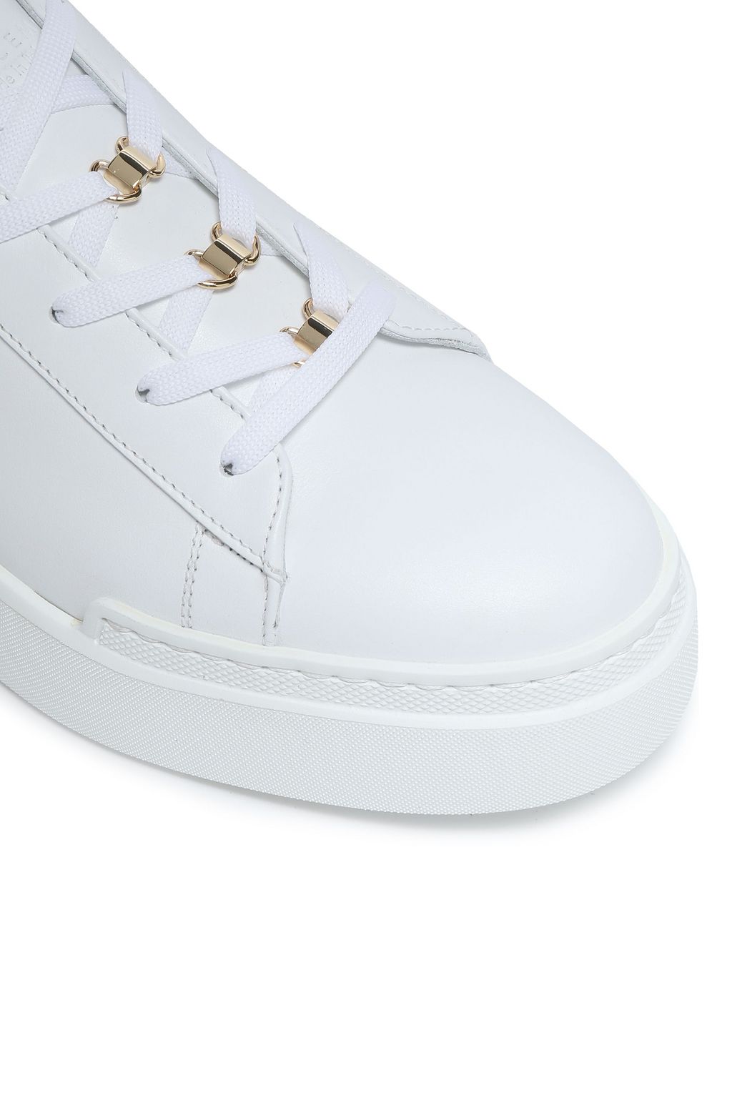 BUSCEMI Suede and gold tone-trimmed leather sneakers