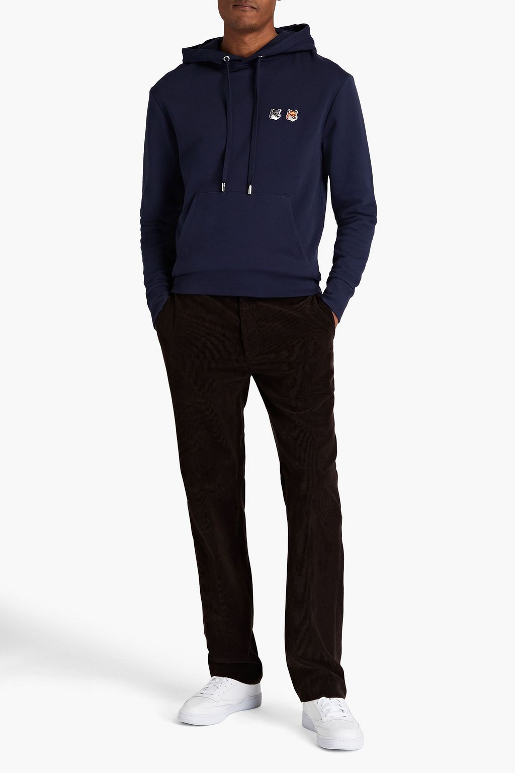 MAISON KITSUNÉ Appliquéd French cotton-terry hoodie