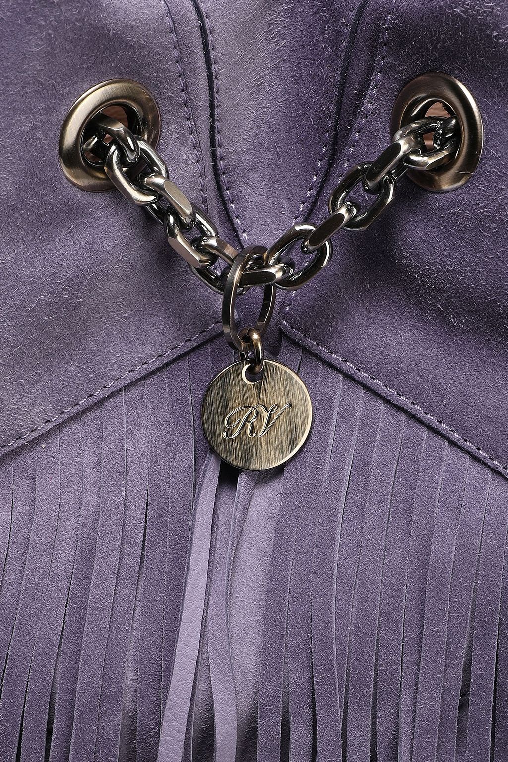 ROGER VIVIER Fringed leather bucket bag