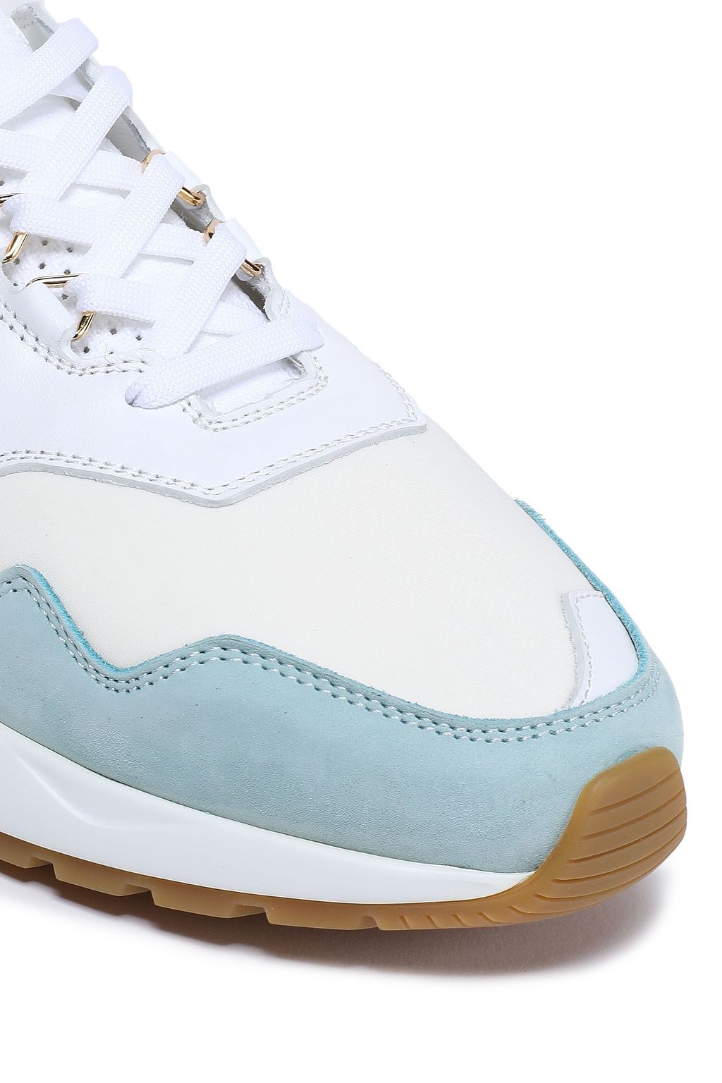 BUSCEMI Color-block suede, leather and scuba sneakers