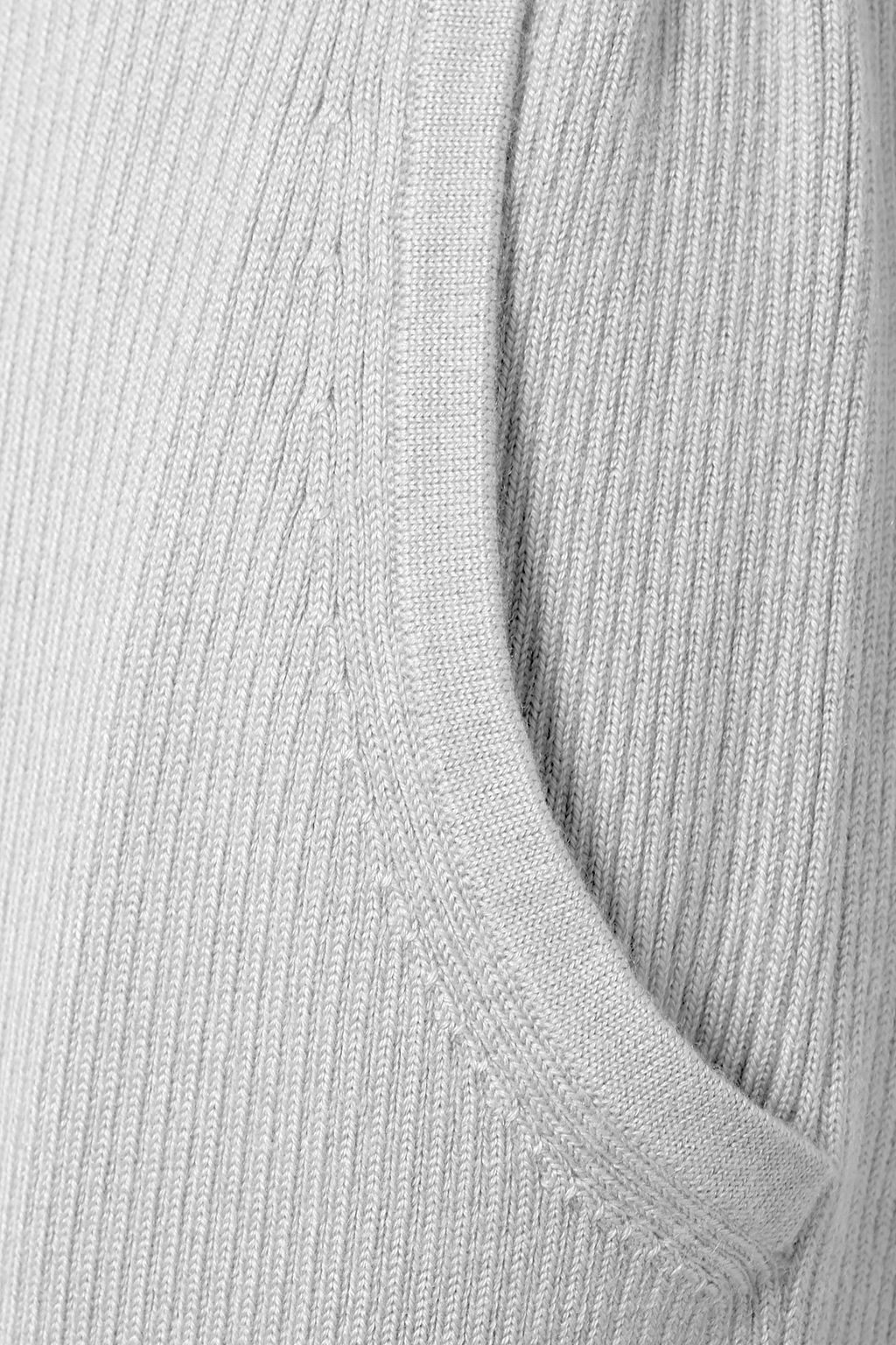 LAPOINTE Cropped ribbed cashmere-blend straight-leg pants