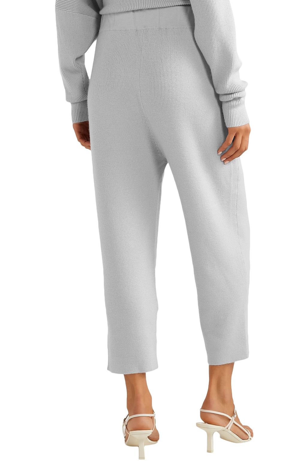 LAPOINTE Cropped ribbed cashmere-blend straight-leg pants