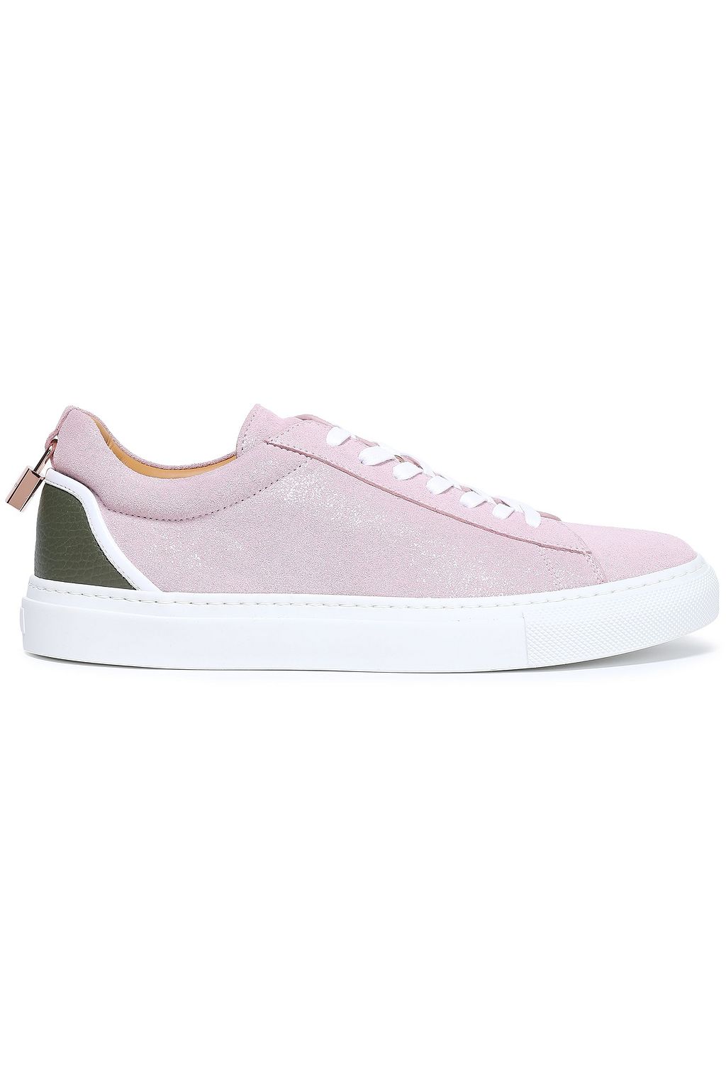 pink leather sneakers