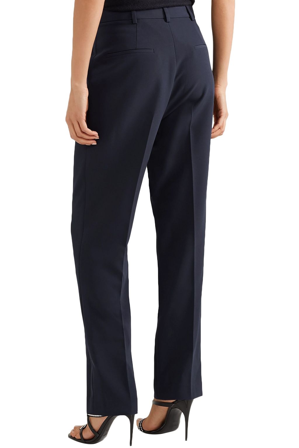 LAPOINTE Pleated stretch-crepe straight-leg pants