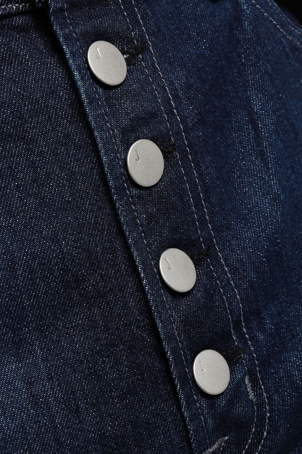 J BRAND Heather cropped frayed high-rise tapered jeans