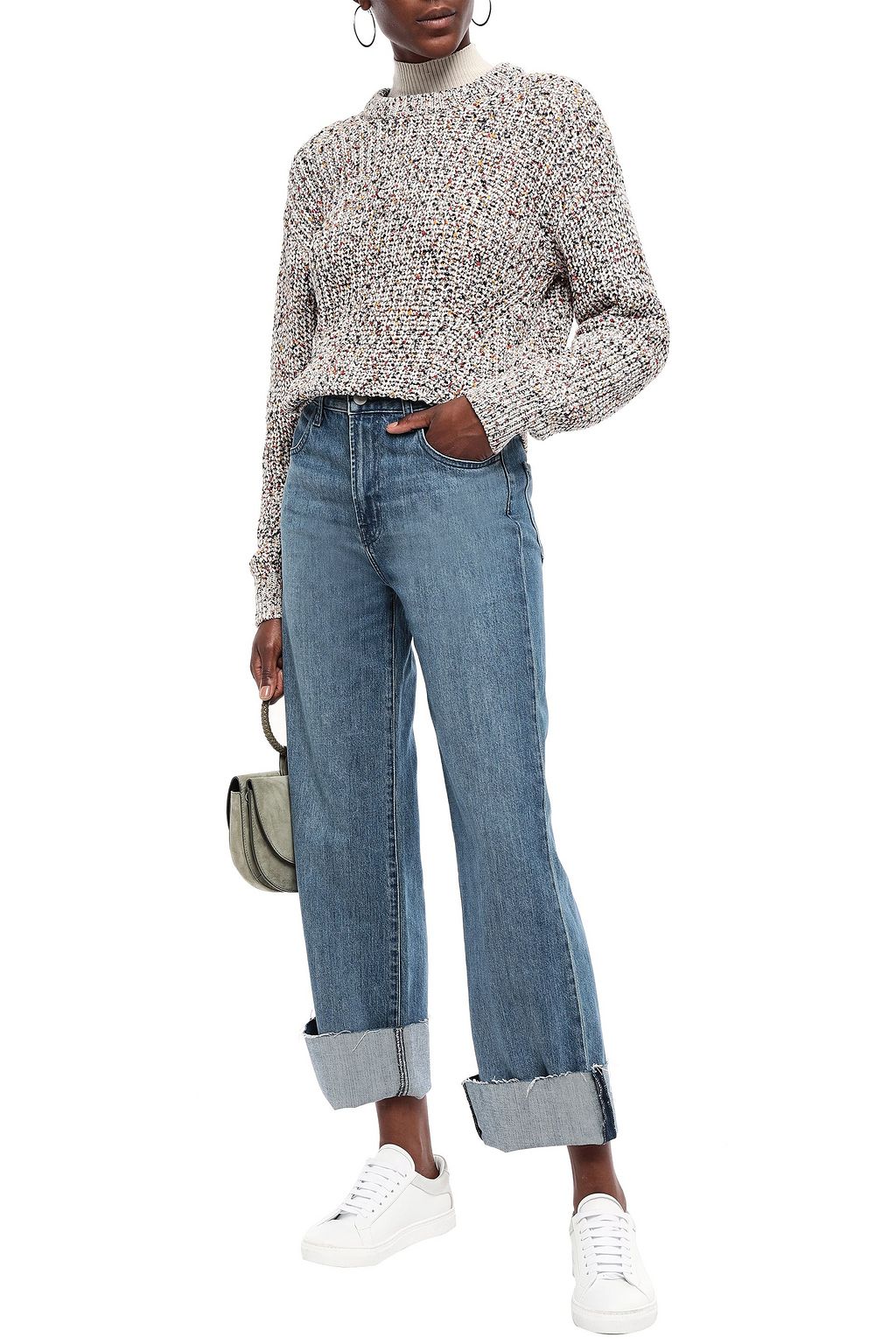 J BRAND Faded high-rise wide-leg jeans