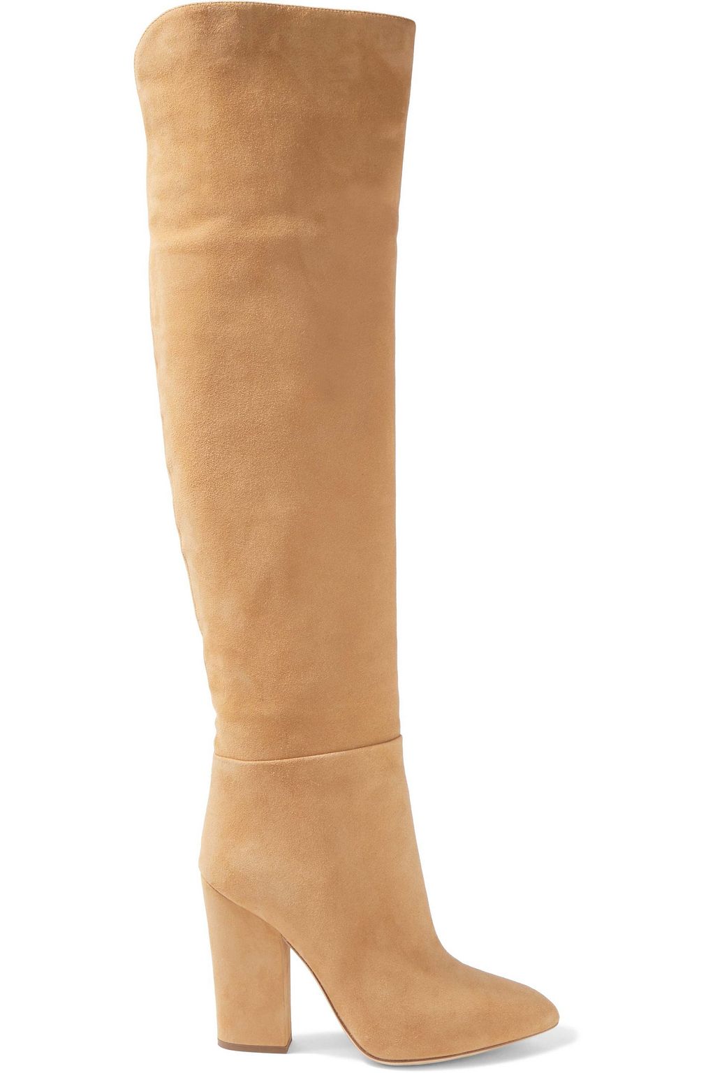 beige suede over the knee boots