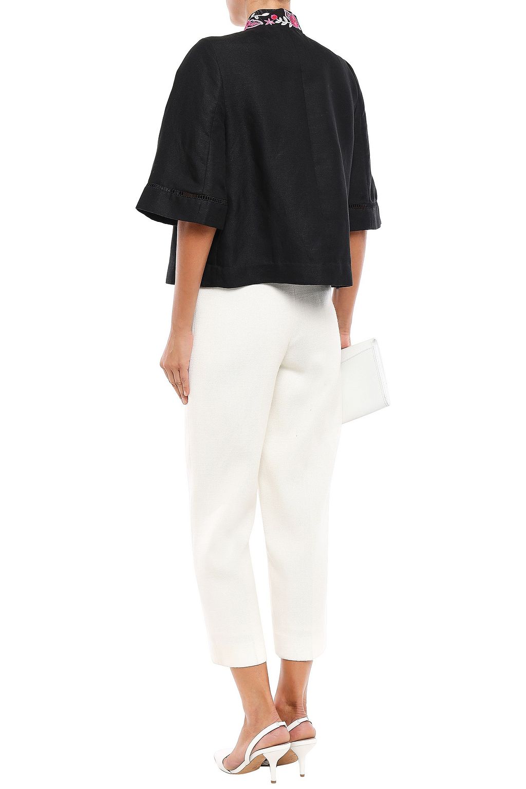 KATE SPADE NEW YORK Tassel-trimmed embroidered linen-blend jacket