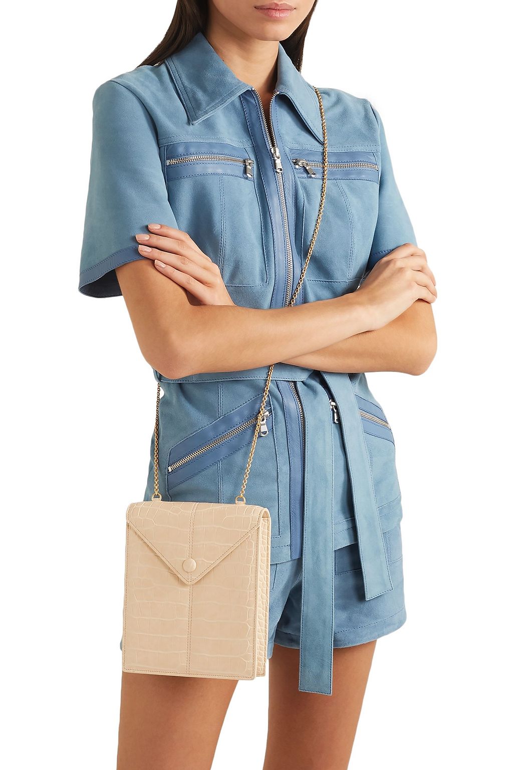 NANUSHKA Tove croc-effect vegan leather shoulder bag