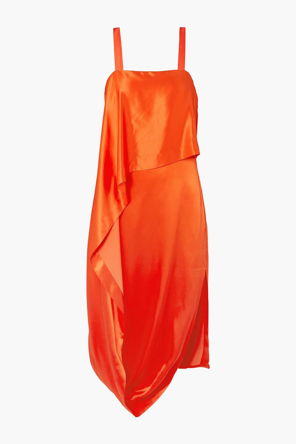 orange silk dress