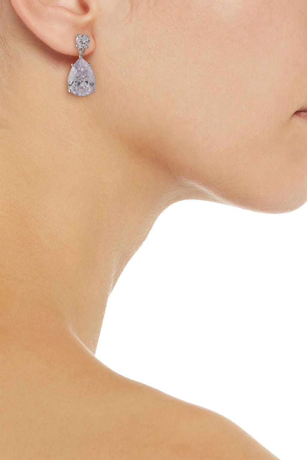 CZ BY KENNETH JAY LANE Silver-tone crystal earrings