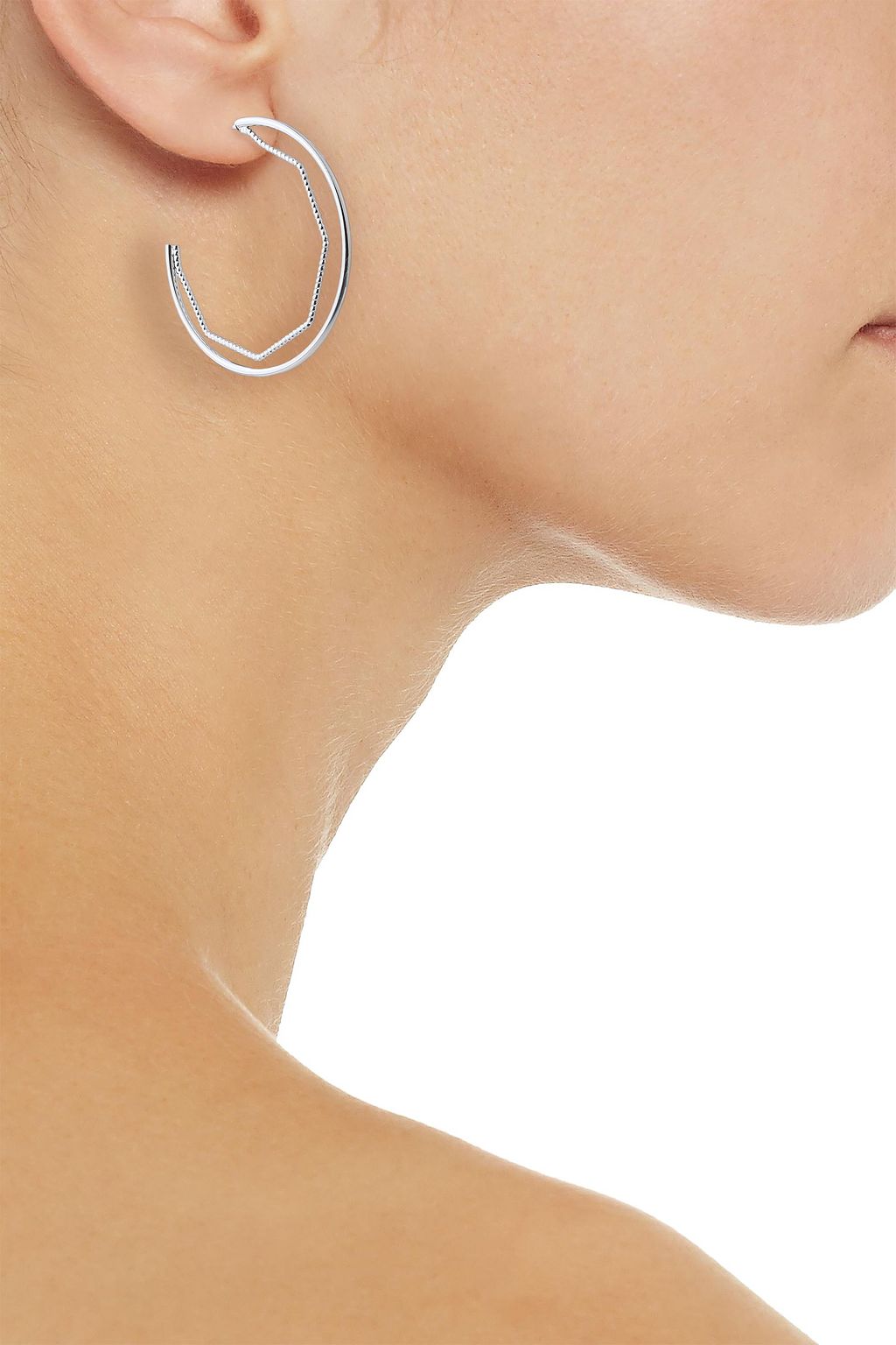 KENNETH JAY LANE Silver-tone hoop earrings