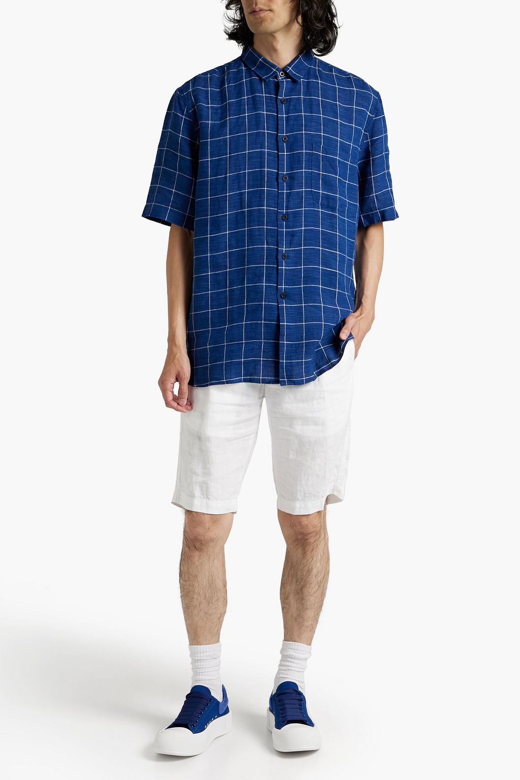 SUNSPEL Checked linen shirt