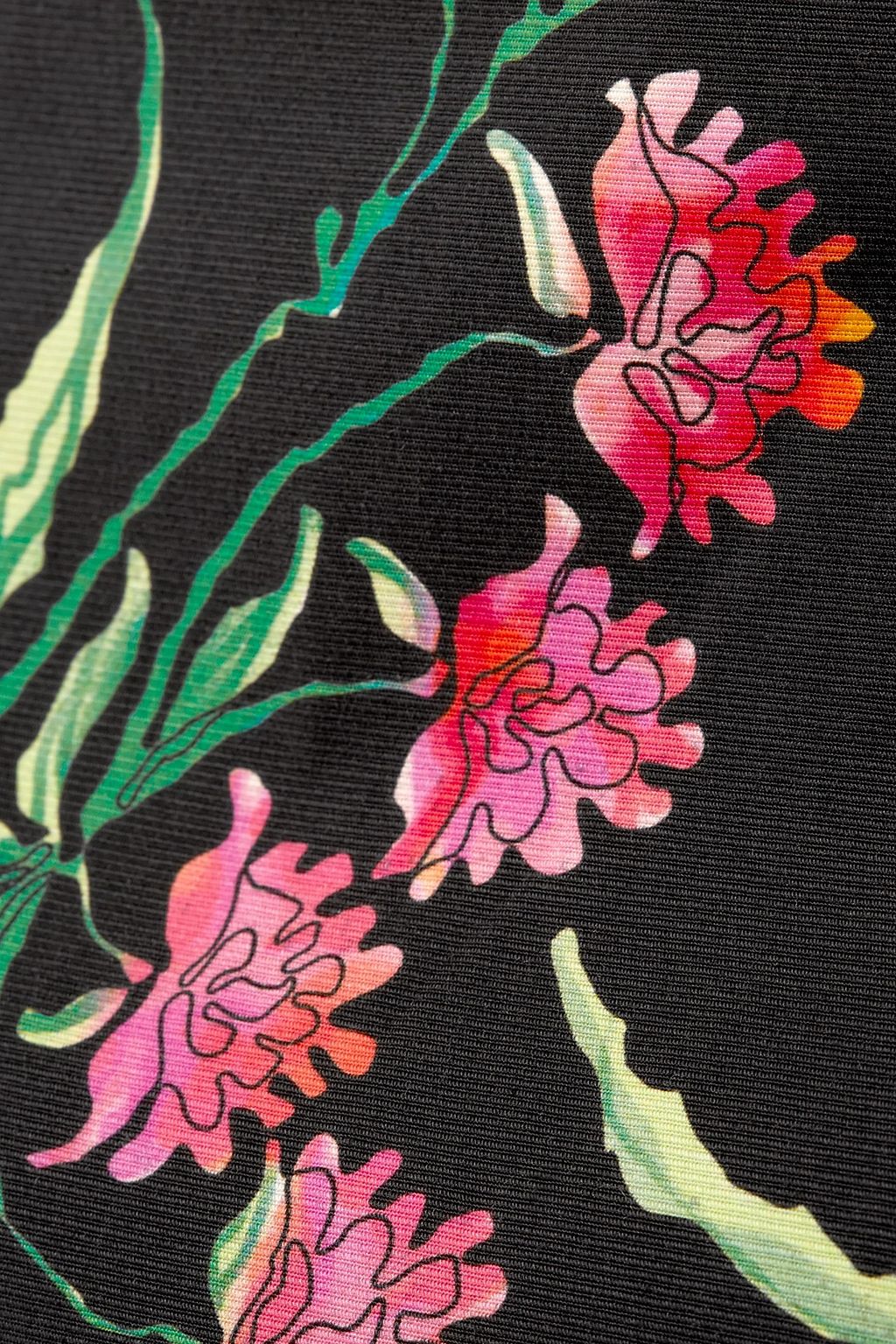CAROLINA HERRERA Fluted floral-print cotton-blend midi dress