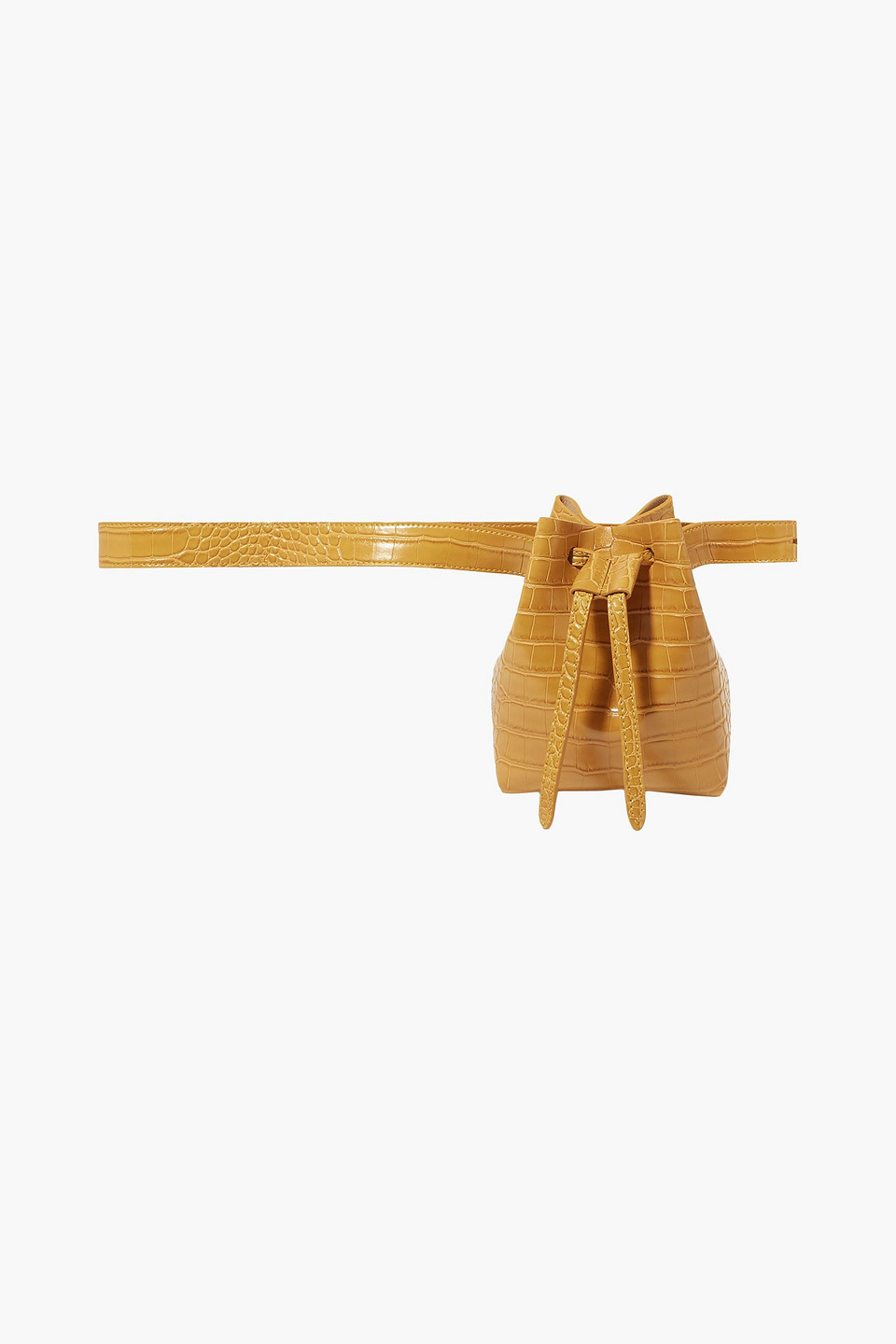 Nanushka Woman Minee Croc-effect Vegan Leather Belt Bag Saffron Size -- Nanushka Woman Minee Croc-effect Vegan Leather Belt Bag Saffron Size --