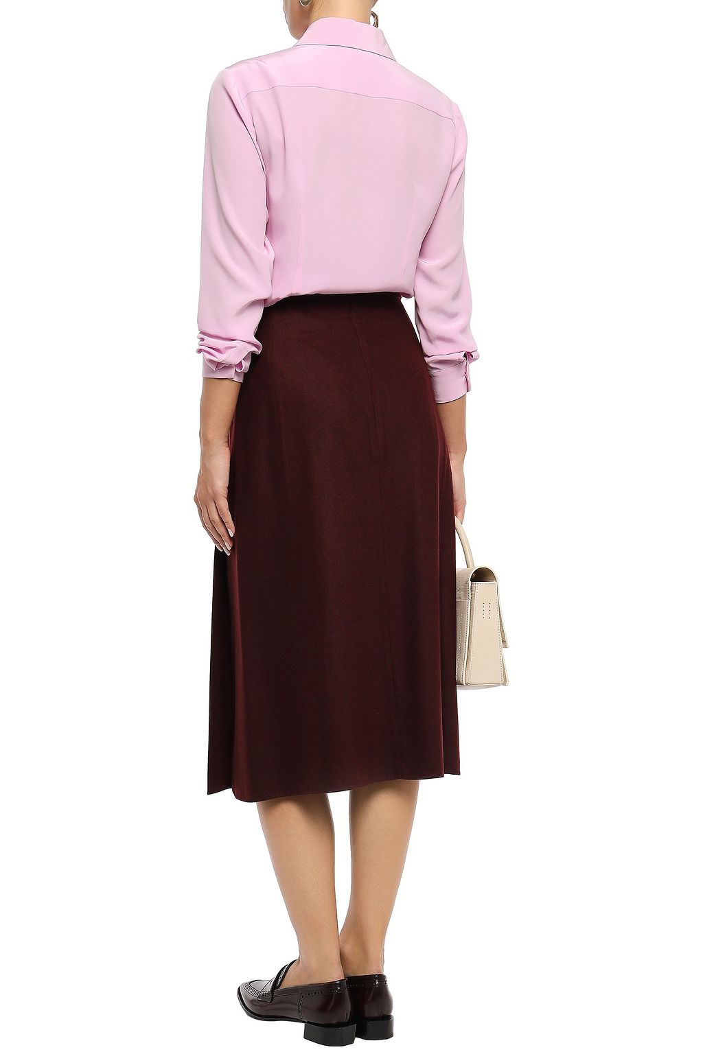 LANVIN Wool-blend felt midi skirt