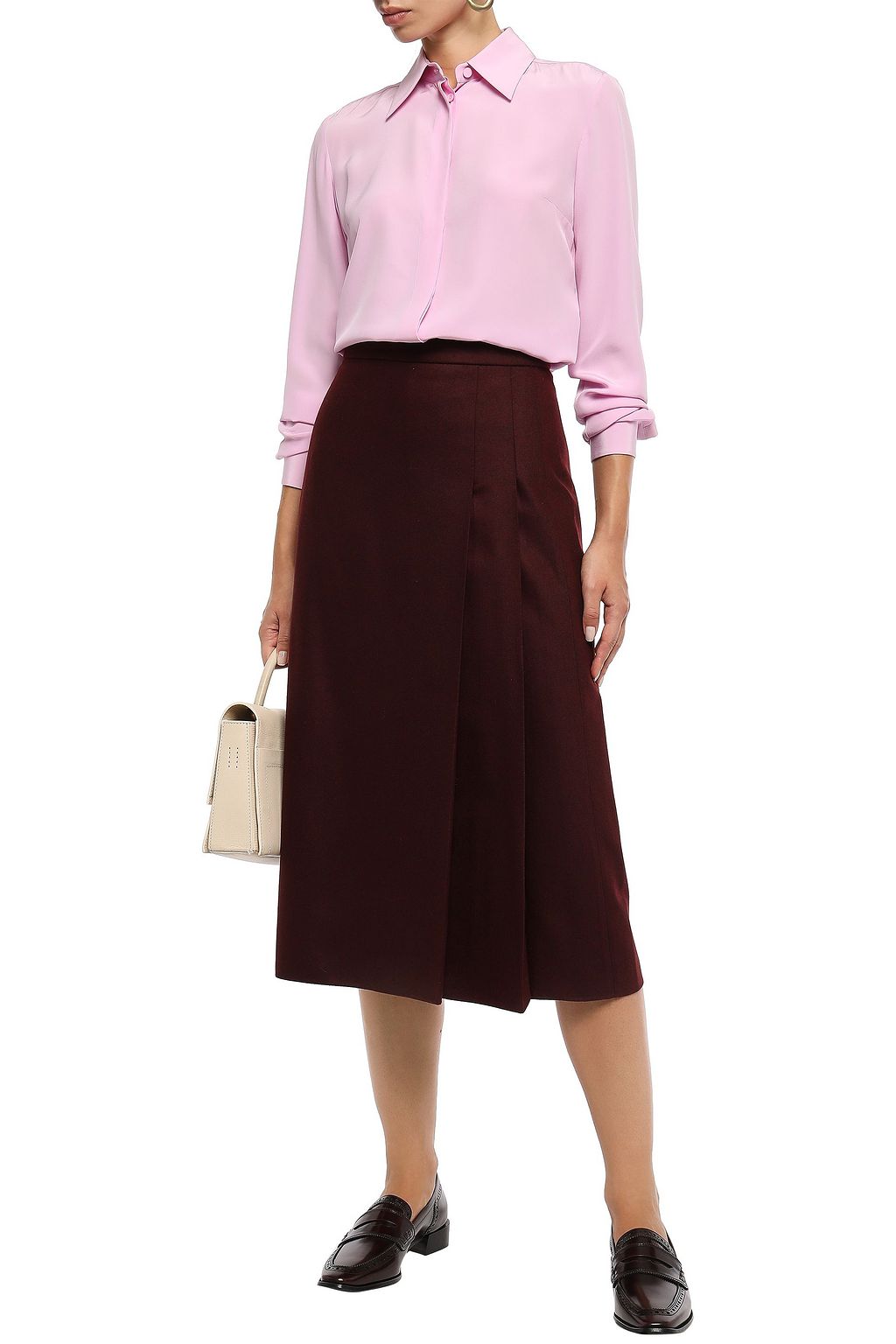 LANVIN Wool-blend felt midi skirt