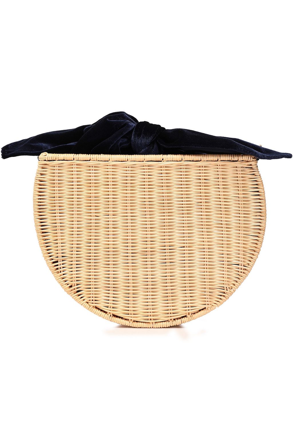 KAYU Dylan wicker and striped canvas shoulder bag