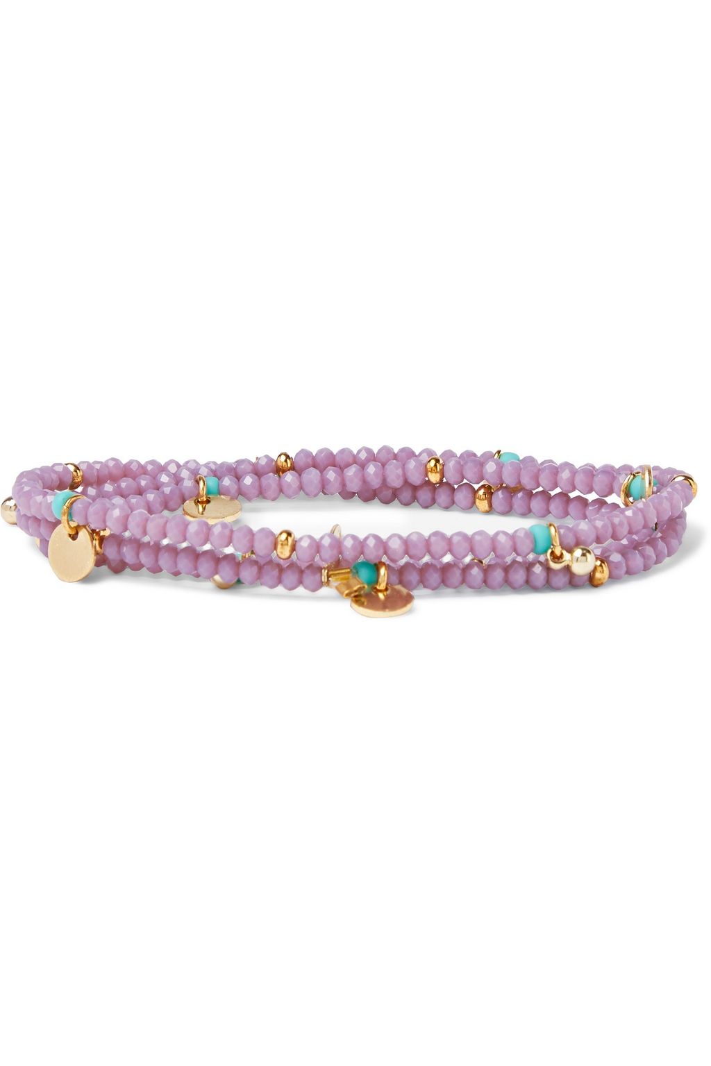SHASHI Eliza 18-karat gold-plated beaded bracelet