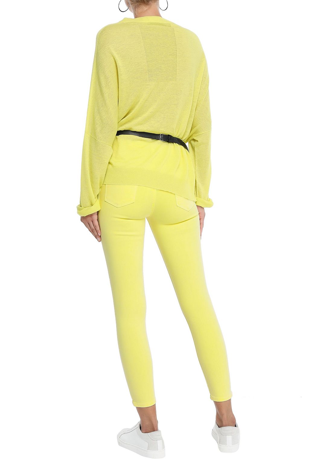 J BRAND Coated printed high-rise skinny jeans
