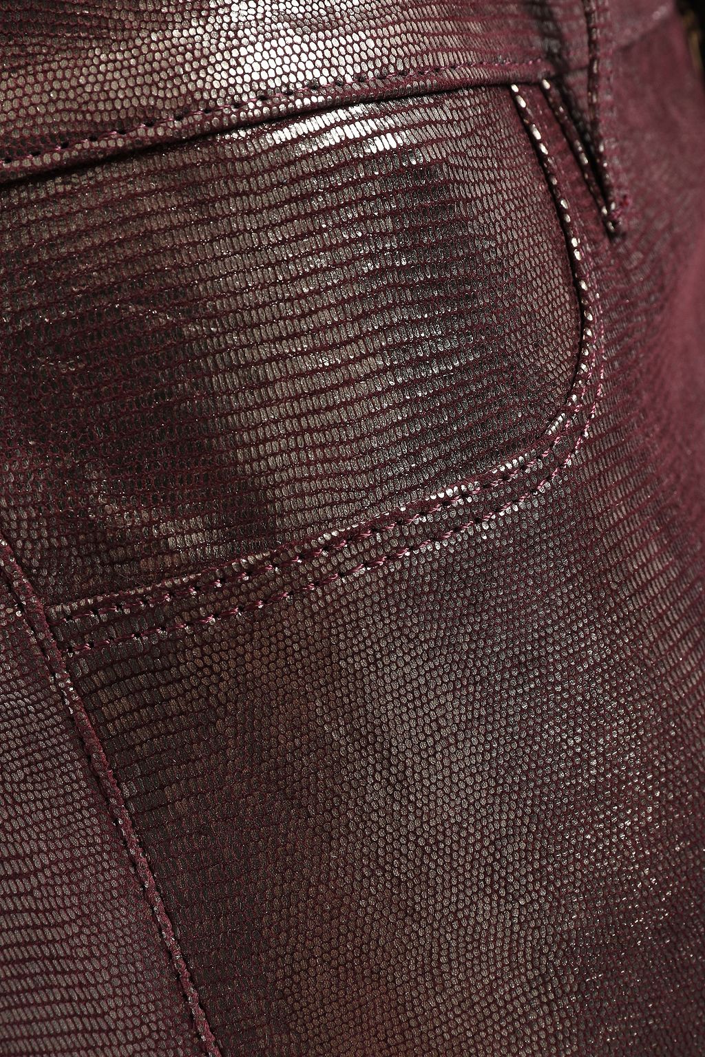 J BRAND L8001 metallic lizard-effect leather skinny pants