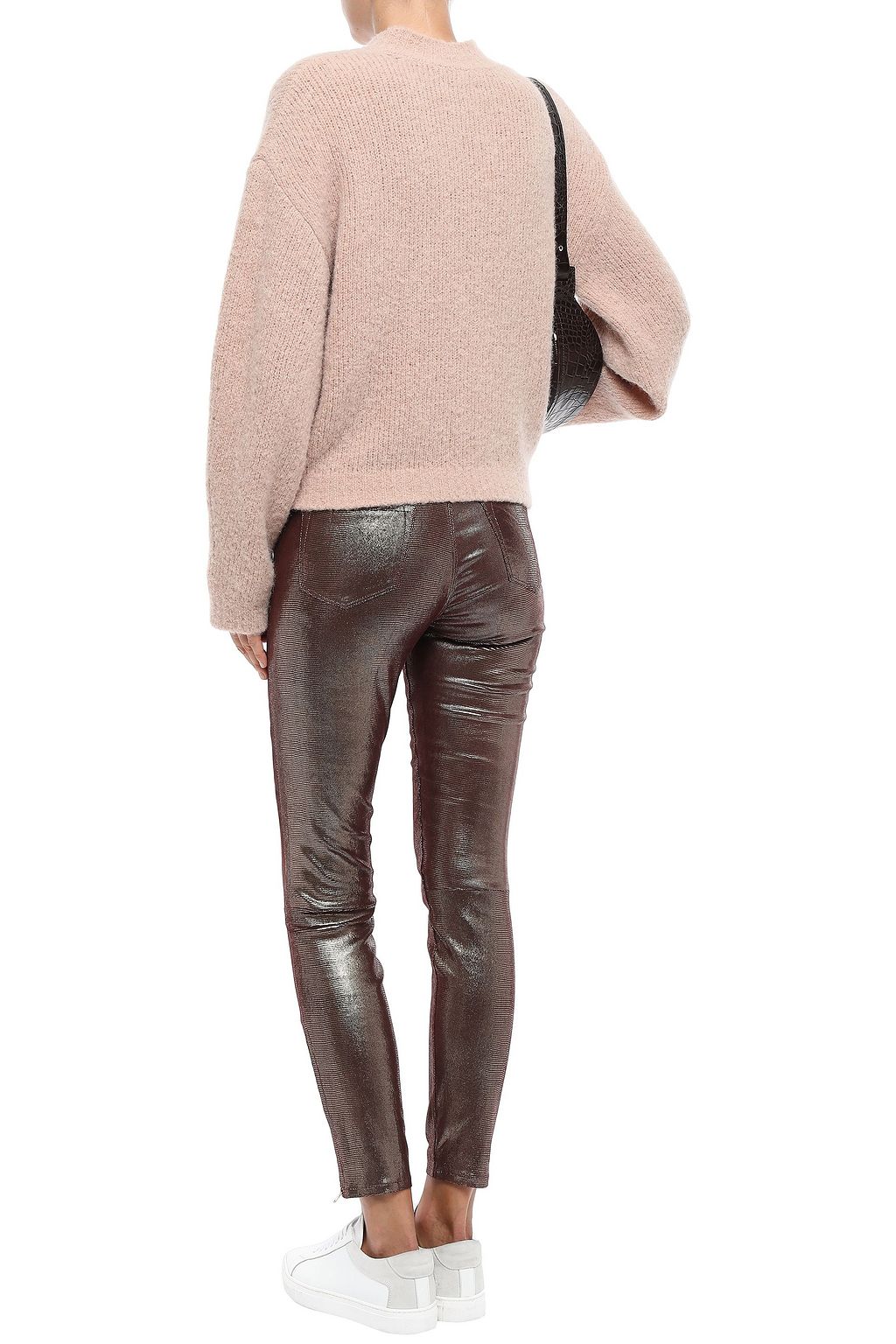 J BRAND L8001 metallic lizard-effect leather skinny pants