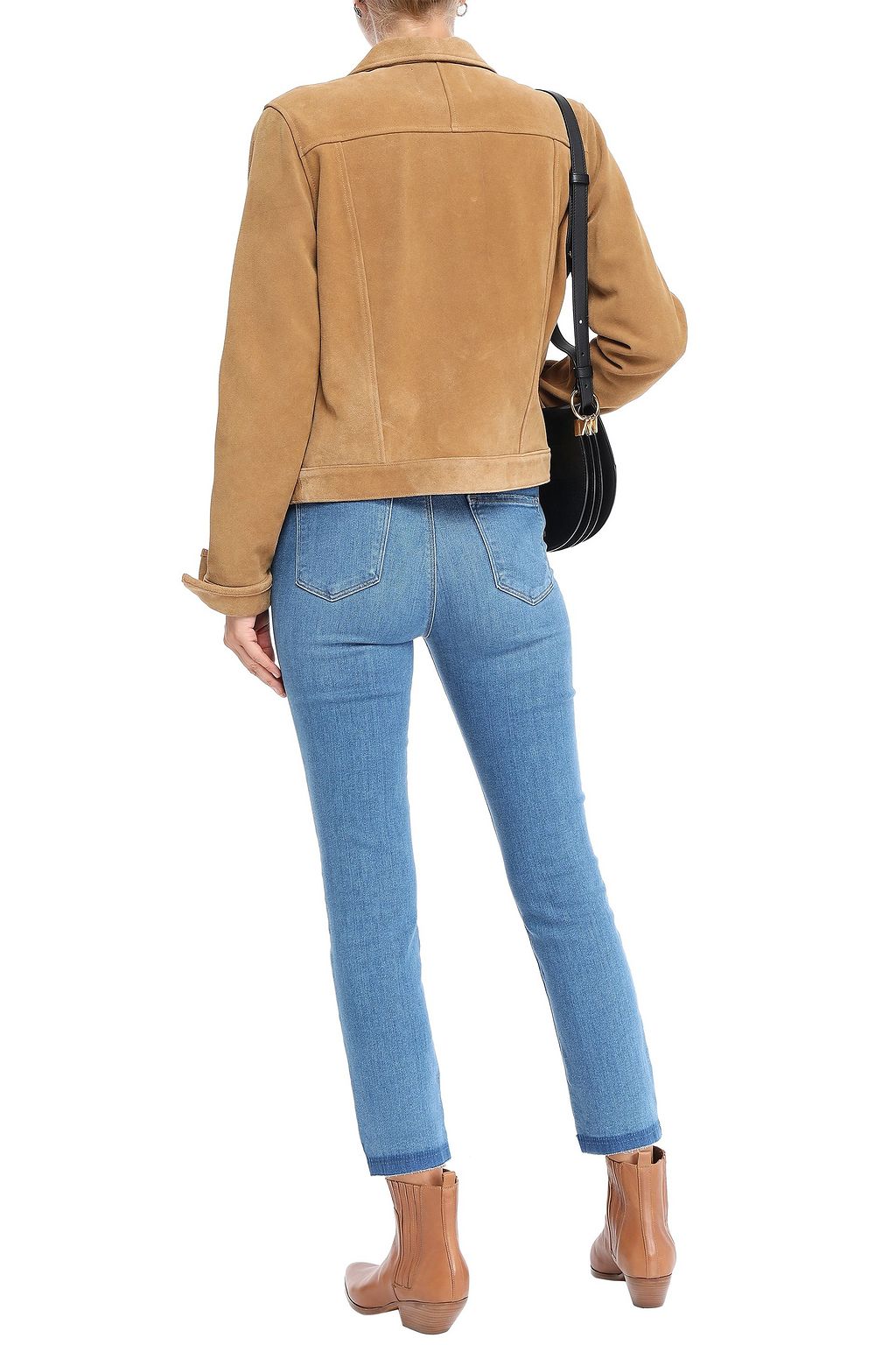 J BRAND Cropped frayed high-rise slim-leg jeans
