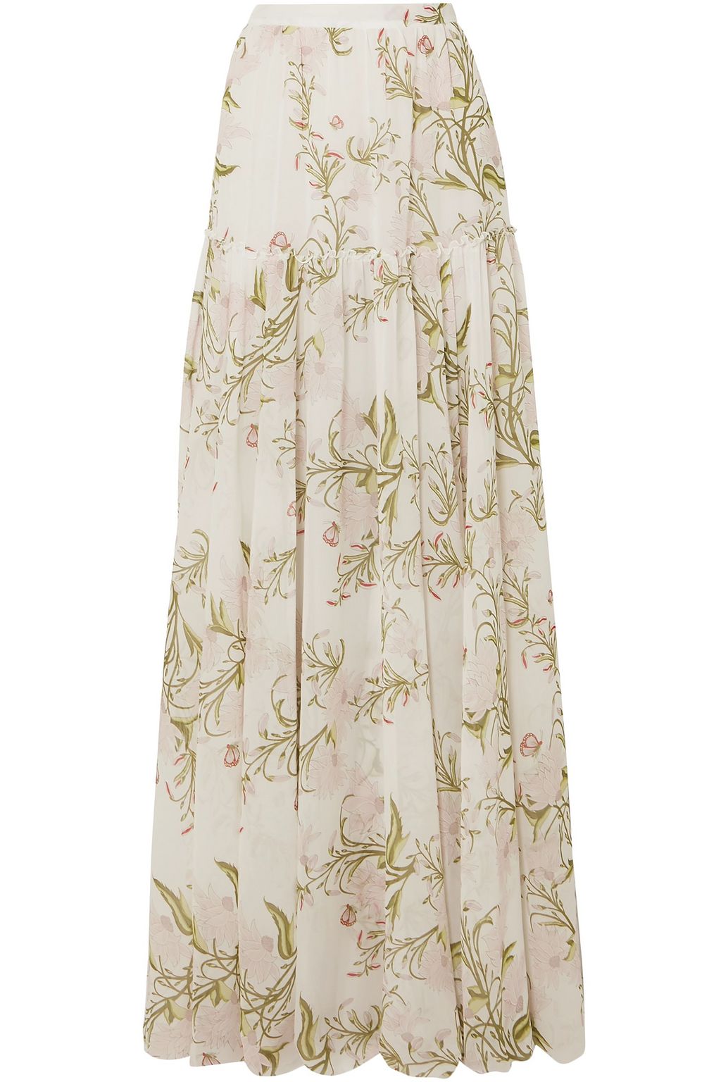 ivory chiffon maxi skirt