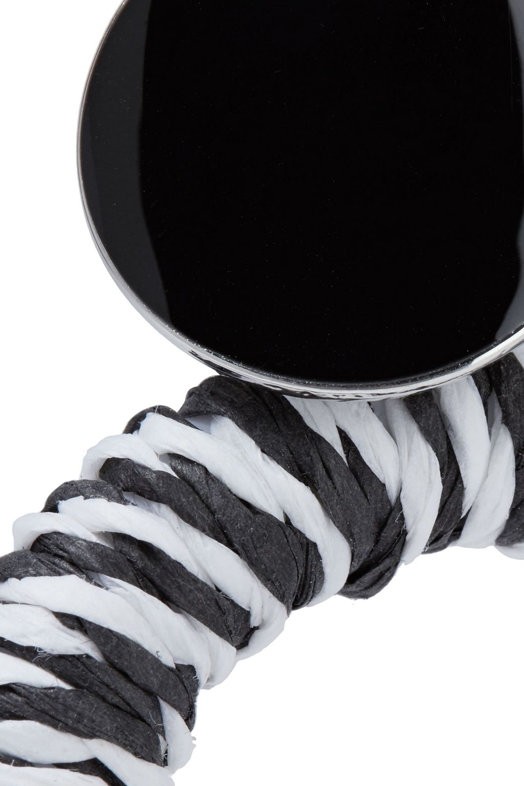 SHASHI Black Widow silver-tone, cord and enamel earrings