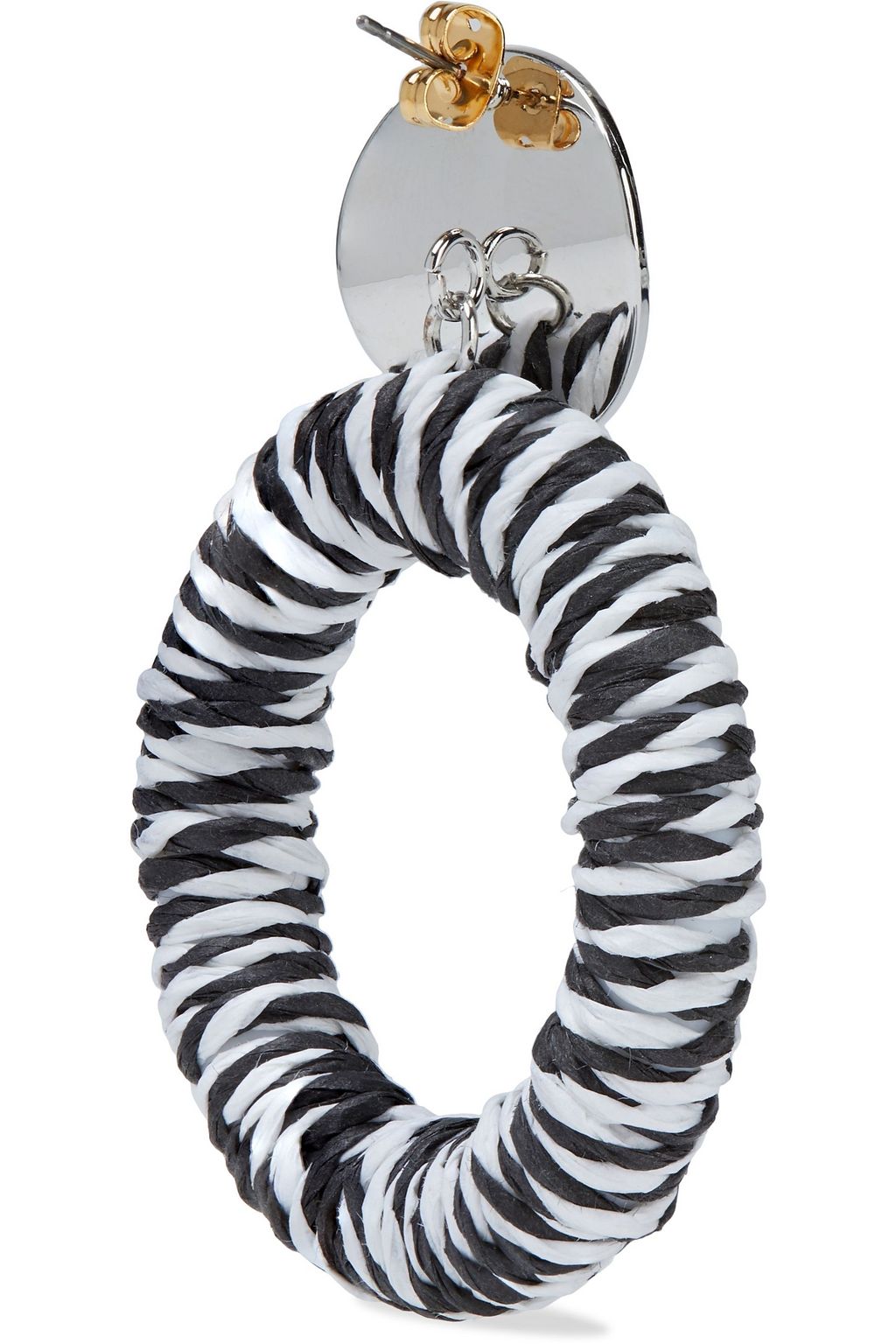 SHASHI Black Widow silver-tone, cord and enamel earrings