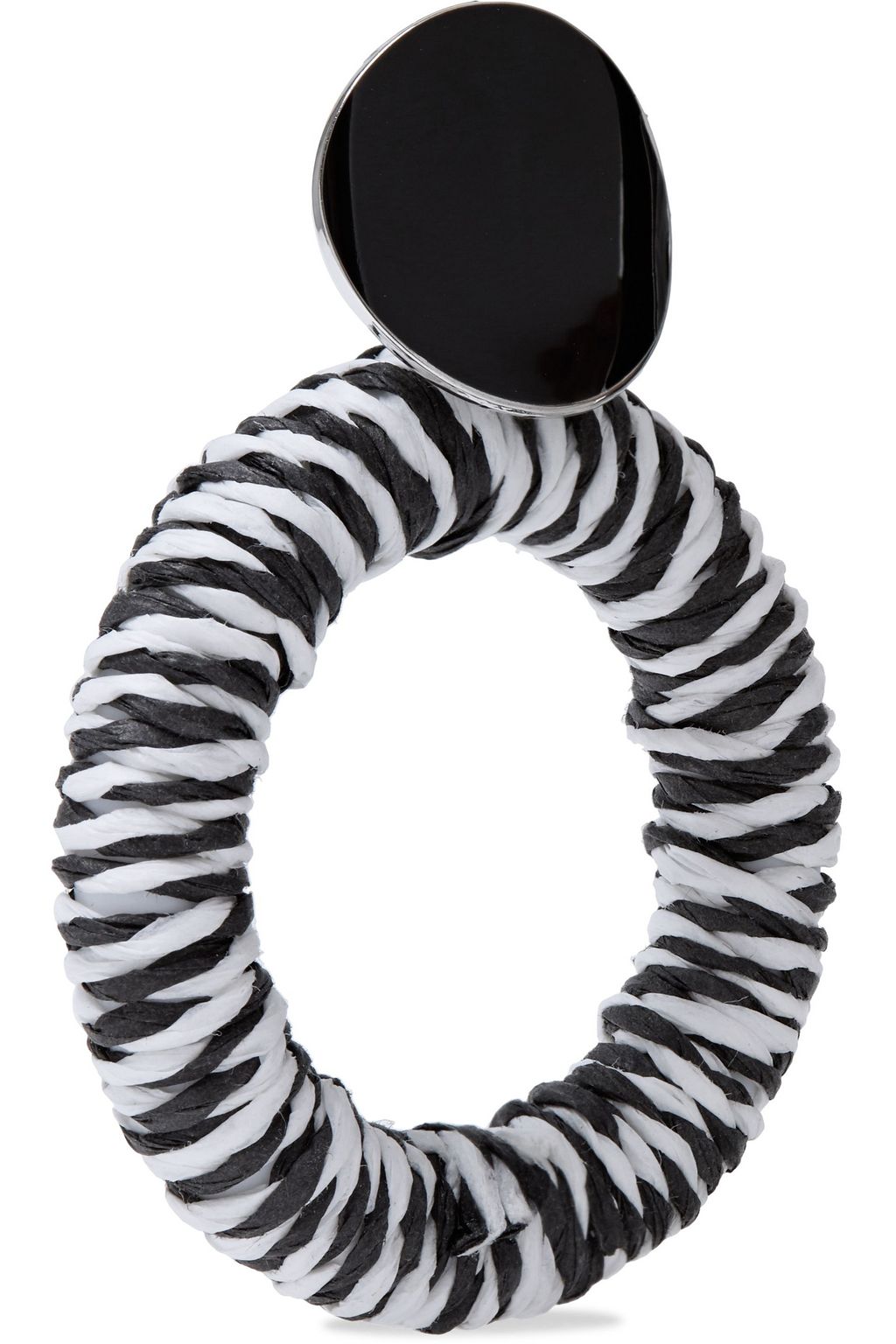 SHASHI Black Widow silver-tone, cord and enamel earrings