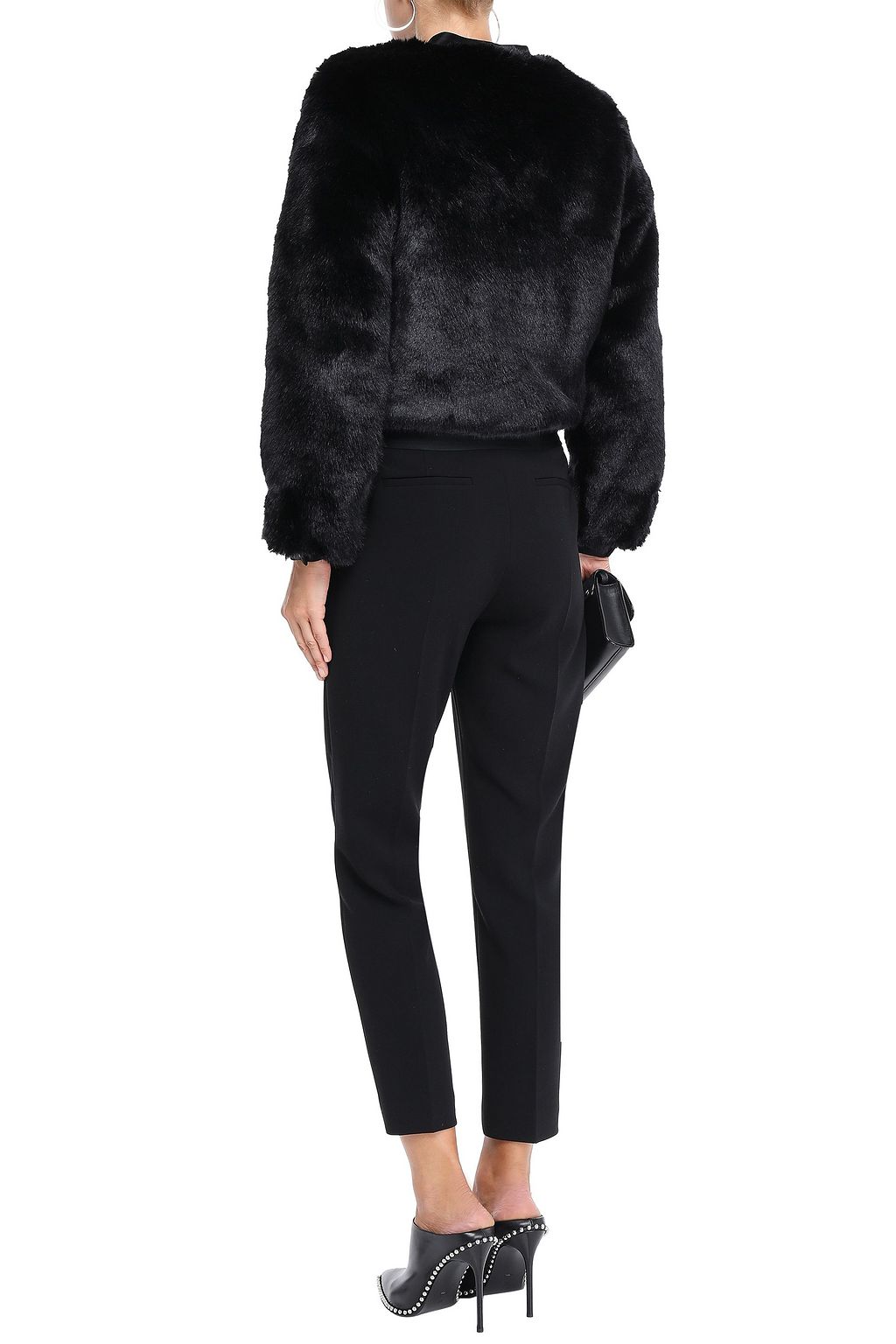 J BRAND Satin-trimmed faux fur jacket