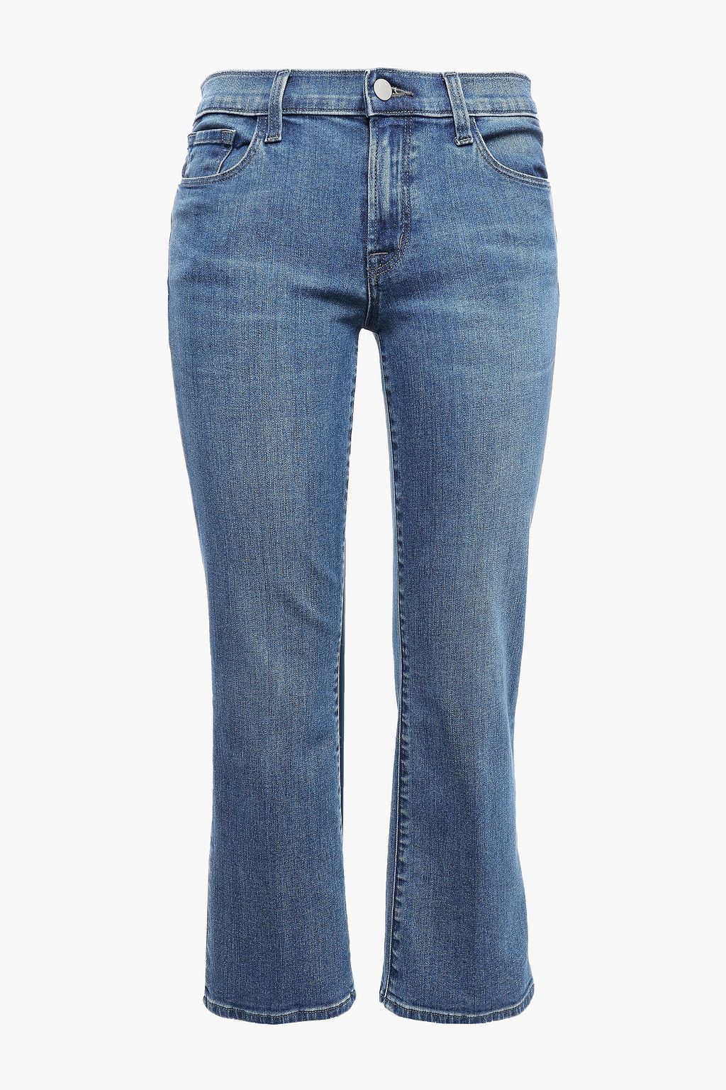 J BRAND Selena frayed faded mid-rise kick-flare jeans | THE OUTNET