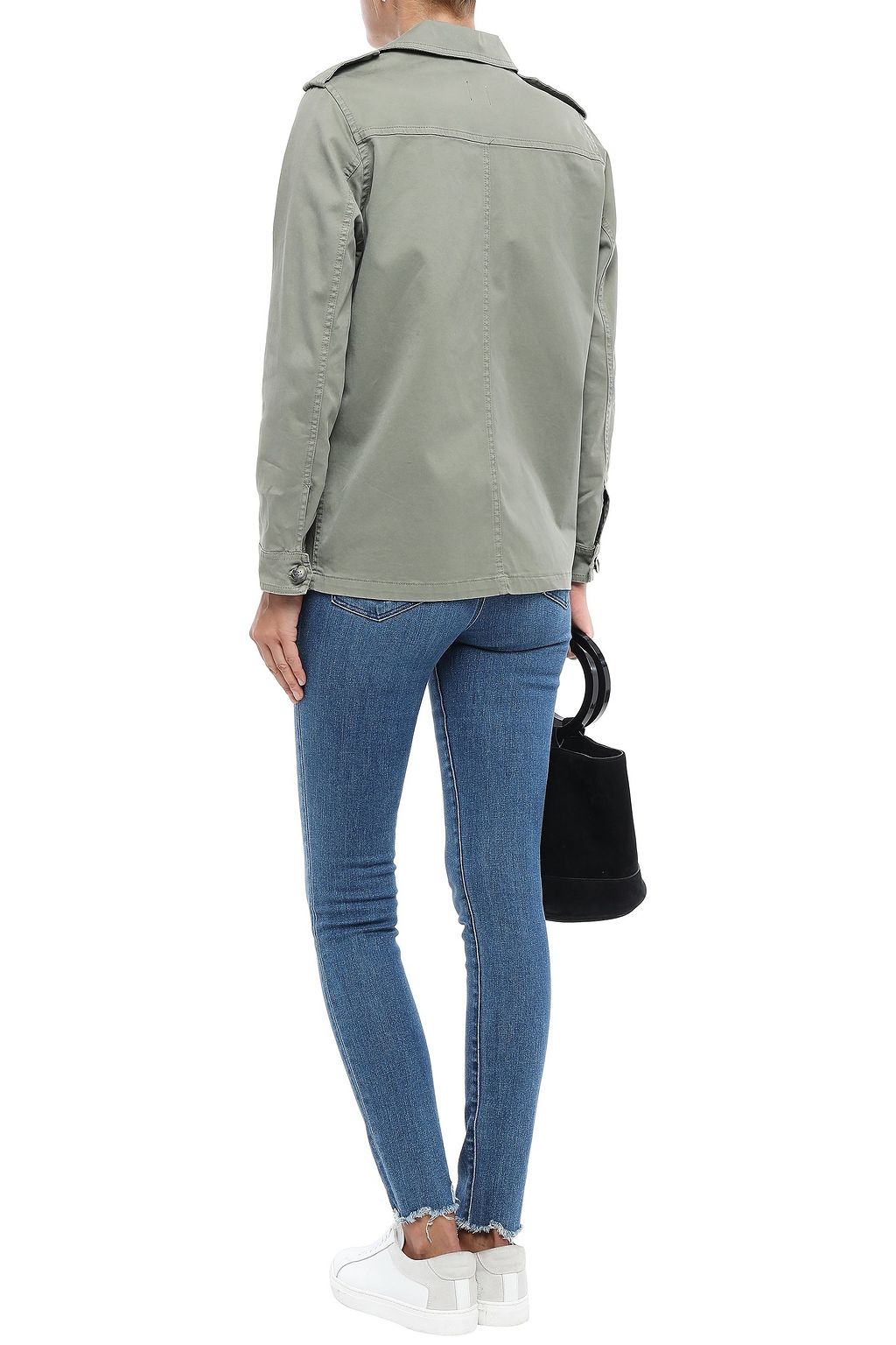 J BRAND Maria distressed high-rise skinny jeans