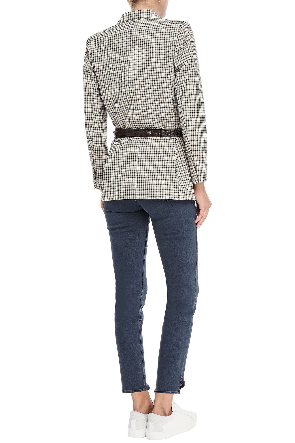 J BRAND Cropped frayed high-rise slim-leg jeans