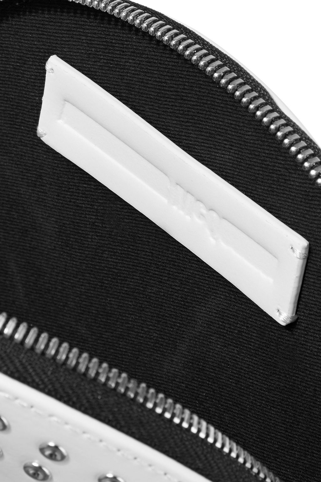 MCQ ALEXANDER MCQUEEN Circle studded logo-embossed leather pouch