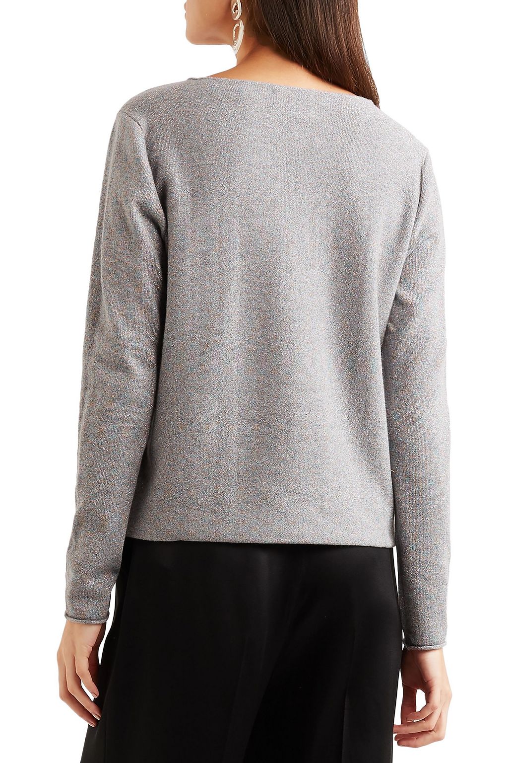 ALLUDE Metallic wool and cashmere-blend sweater
