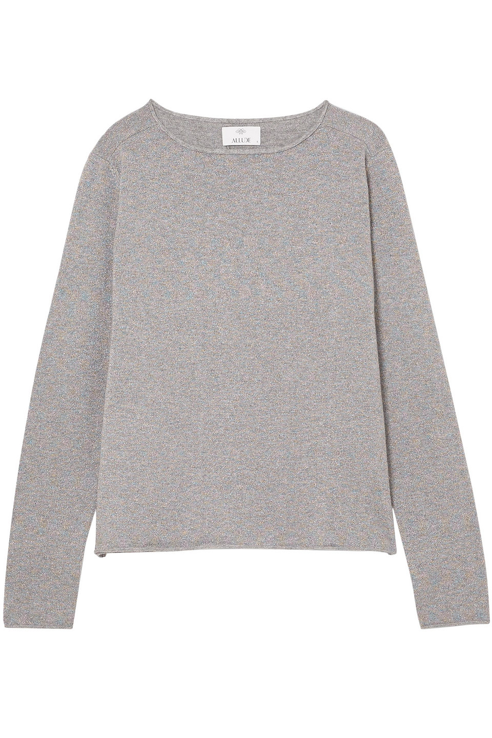 Allude Metallic Wool And Cashmere-blend Sweater In Gray