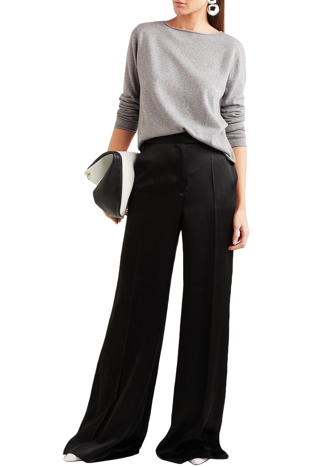 ALLUDE Metallic wool and cashmere-blend sweater