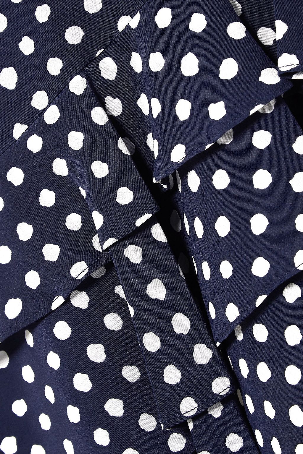 MICHAEL KORS COLLECTION Asymmetric ruffled polka-dot silk-crepe skirt